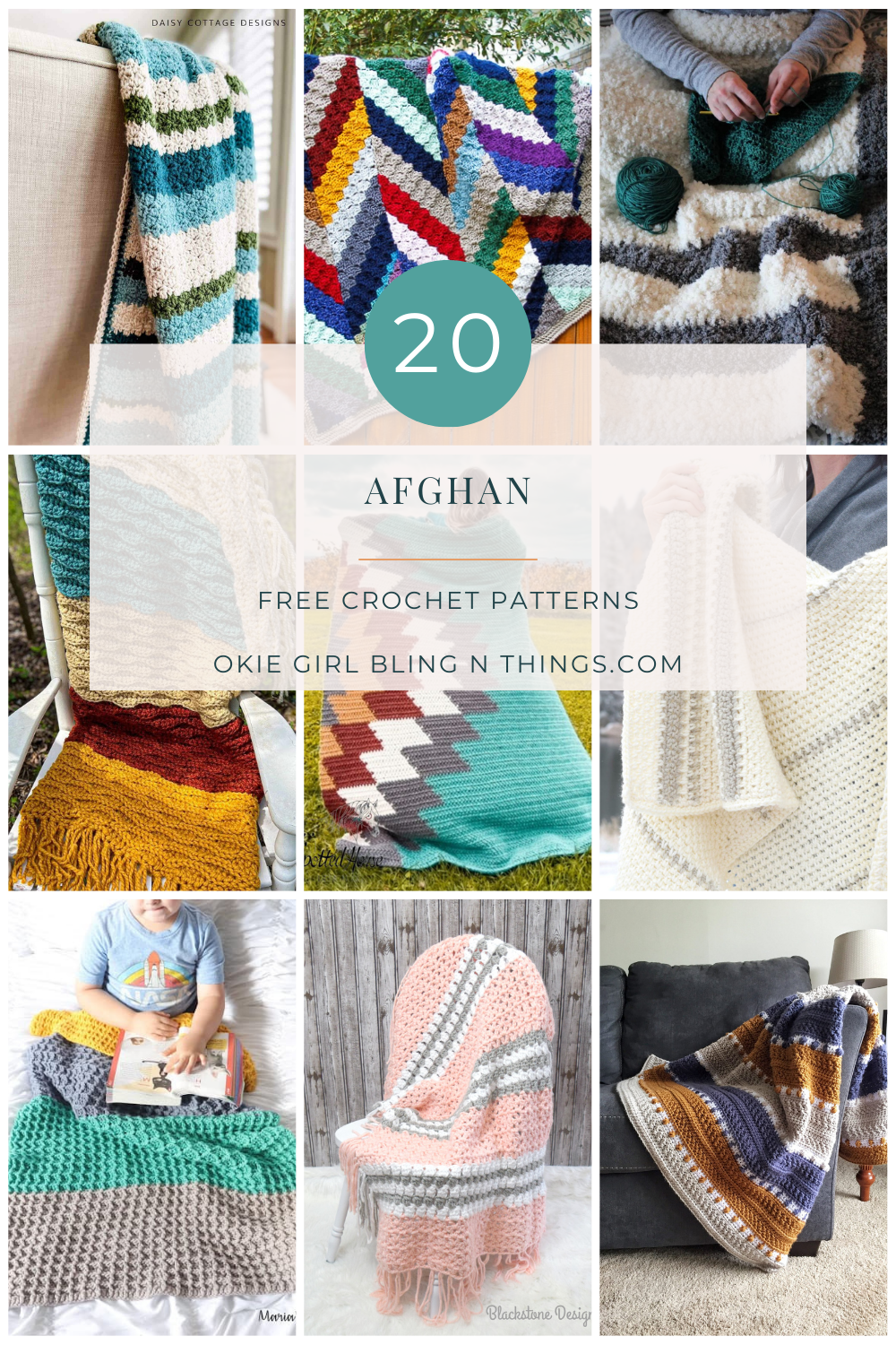 Top 20 Free Afghan Crochet Blanket Patterns - OkieGirlBling'n'Things