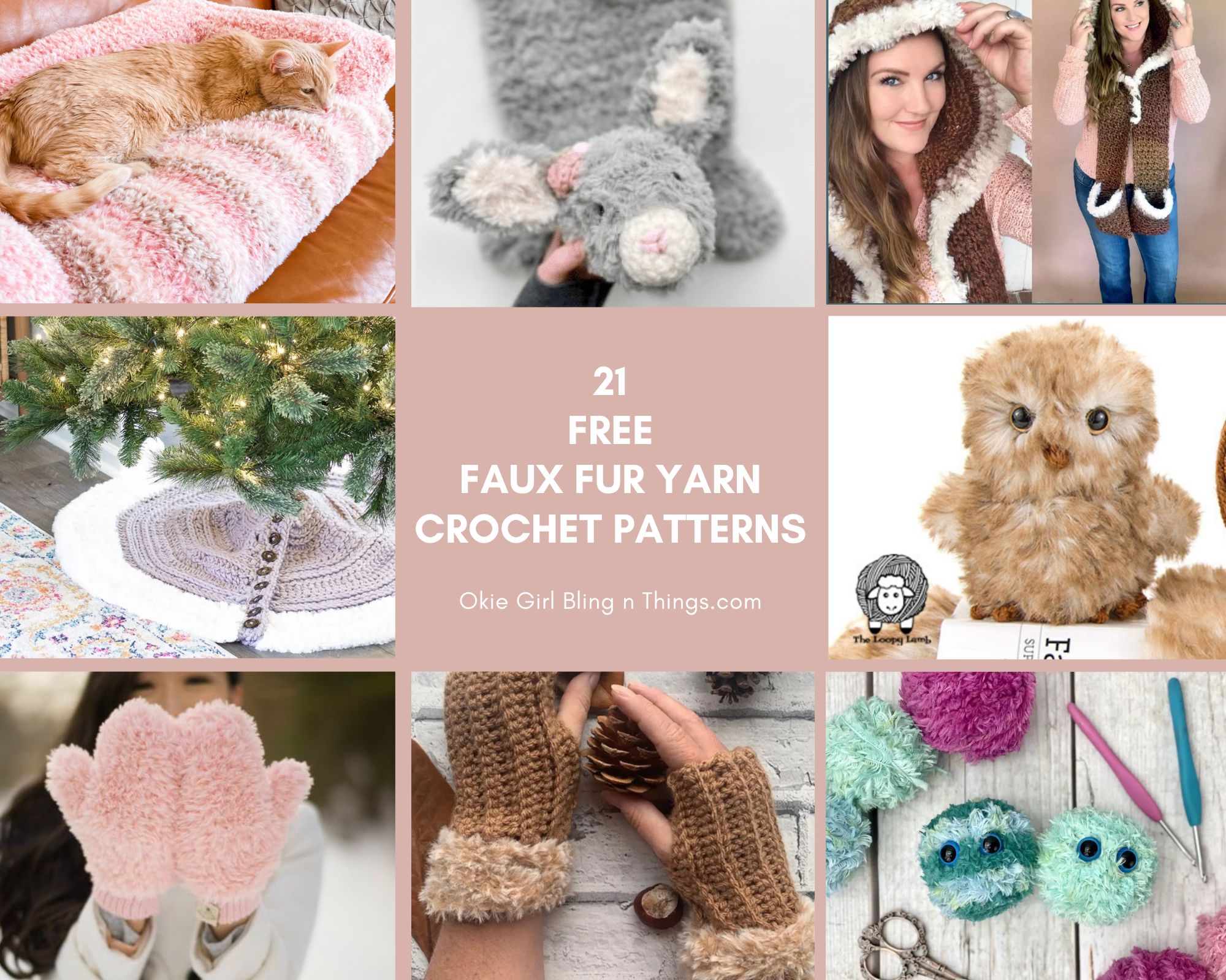 21 Free Faux Fur Yarn Crochet Patterns & Tutorials OkieGirlBling'n'Things